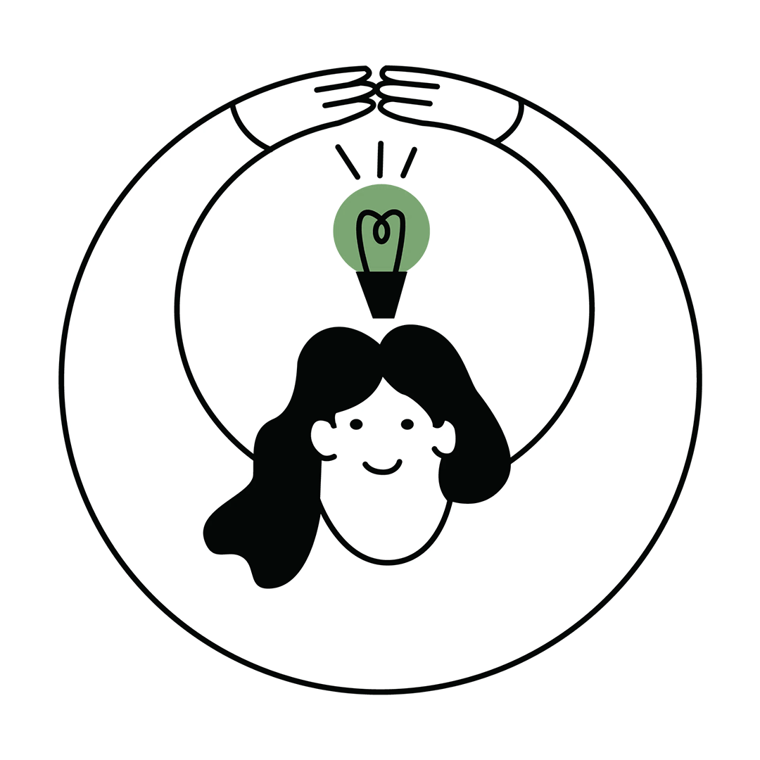 Illustration: händer som håller om en lysande idé